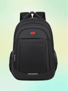 1 件，多功能，时尚，极具吸引力，小众设计，休闲手提包，纯色牛津布面料，字母标签，反光条装饰，可调节肩带，大容量多层电脑包，适合男士日常通勤和外出购物娱乐。