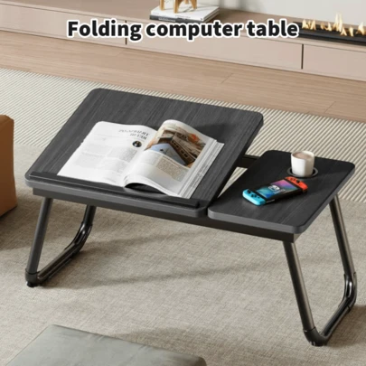 Laptop Desk, Laptop Bed Table With Foldable Legs & Cup Slot, Reading Holder Notebook Stand Breakfast Bed Tray Book Holder For Sofa, Bed, Terrace, Balcony