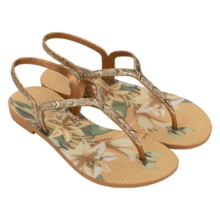 NEW GRENDHA FLAT SANDAL LOVE IN FLOWER COMFORTABLE ORIGINAL - Metallic Earthenware - View 1