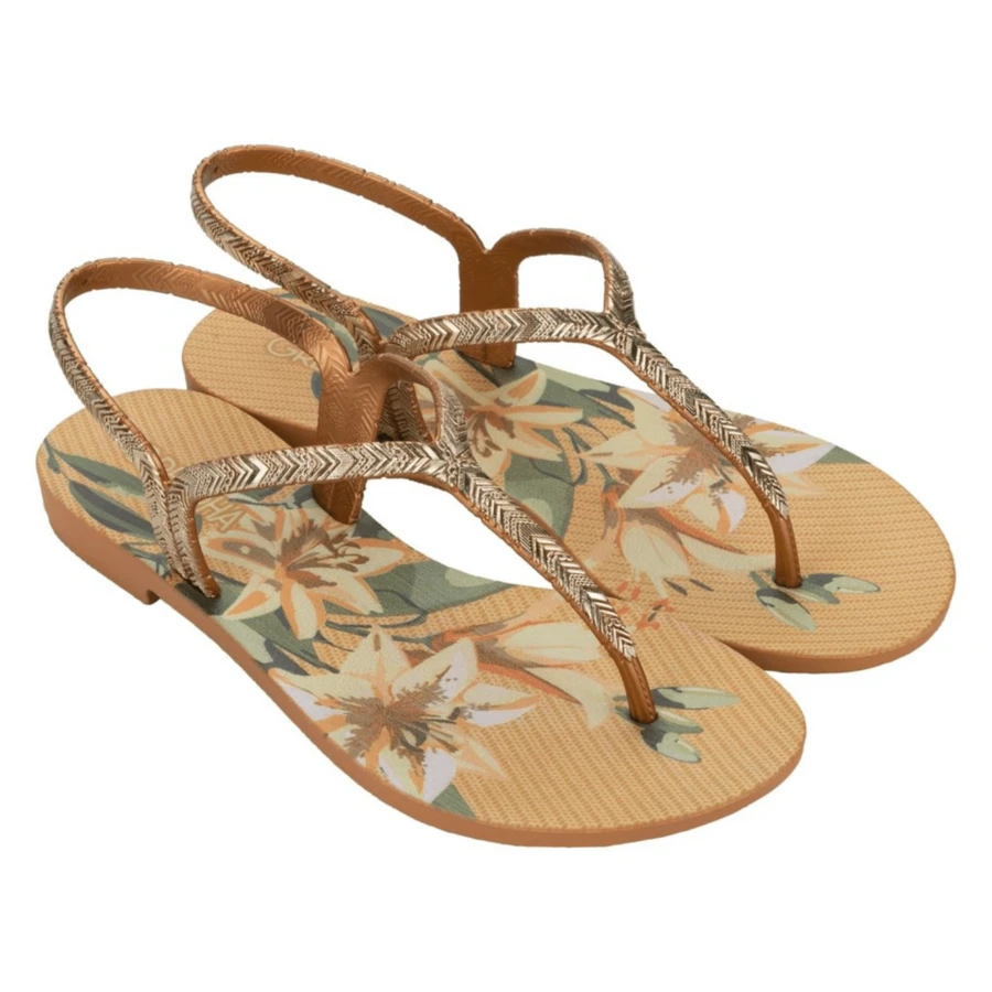 NEW GRENDHA FLAT SANDAL LOVE IN FLOWER COMFORTABLE ORIGINAL - Metallic Earthenware - View 1