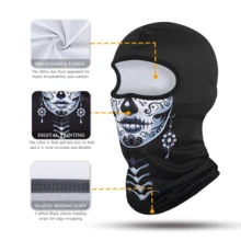 Fabulous Be Xtreme Stylish Skull & Scarecrow Print Balaclava Mask, Breathable Moisture-Wicking Sun Protection Face Cover For Outdoor Sports, Fun Party, Cycling