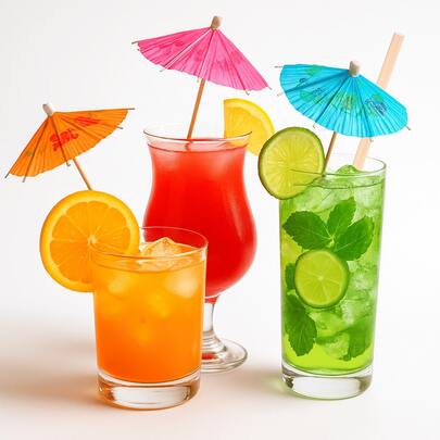 Kit com 12 ou 24 Palitos Guarda Sol Guarda Chuva Para Drink Bebida Enfeite