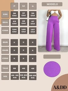 Women Pants - 紫色 - 查看 9