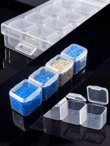 30 件透明塑料储物盒套装，含 1 个大收纳盒 - 非常适合珠子、珠宝、工艺品和小物品 - 可堆叠容器，是送给朋友、爱人和工匠的理想礼物（含珠宝盒），适合女性收纳整理器旅行必需品返校宿舍收纳 - 彩色 - 查看 12