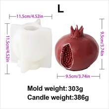 Molde de silicona con diseño artístico de granada agrietada de 3 tamaños, reutilizable para hacer velas aromáticas DIY y arte de yeso, regalos y decoración del hogar - Blanco - Ver 13