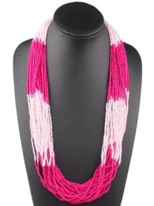 Vòng cổ hạt gạo thủy tinh thủ công Boho nhiều lớp phân đoạn màu tương phản Thiết kế vòng cổ hạt sang trọng nhẹ nhàng cho bữa tiệc Trang sức ngày lễ Quà tặng ngày lễ cho bạn bè - vòng cổ - Xem 16