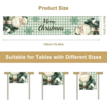1 Stück/270 Stücke Weihnachtstischläufer, Grüner Weihnachtsmann Hut Design Element Tischläufer, Polyestermaterial, 30x180cm, Weihnachten Familien Party, Restaurant Wohnzimmer Tischdekor, Innen- und Außenbereich Esszimmertisch Dekoration, Raumdekoration, Heimdekoration, Küche, Dekorativer Stil, Küchendekoration, Wohnaccessoires, Weihnachtsdekoration - Grüner Hut Weihnachtsmann - Übersicht 8