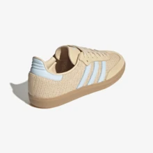 Adidas Originals Samba OG Women's Sneakers, Classic Leather & Suede With Gum Sole, Minimalist Casual Low Top Everyday Sneaker, Versatile Workday Chic Shoe For Fall Outfits, Simple Shoes For Going Out Outfits - core black/sand strata/sky tint - View 9