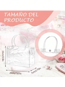 Set de 20 bolsas de regalo transparentes 20x20x8cm reutilizables e impermeables para cumpleaños festivales y regalos hechos a mano Christmas navidad navideño set bolsas regalo transparentes 20x20x8cm impermeables reutilizables cumpleaños festivales regalos hechos a mano presentación celebration trending gift bags packaging navideño - transparente - Ver 8