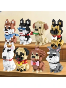 各种可爱的微粒狗狗积木玩具，包括狗狗公园、彩色拼图、桌面摆件、窗台装饰、亲子互动玩具和减压玩具，适合作为儿童生日礼物、开学礼物和圣诞礼物。冬季礼物、彩色积木、积木、拼图、圣诞礼物、生日礼物、男孩降临节日历、儿童圣诞礼物、儿童降临节日历、幼儿玩具、儿童圣诞礼物 - 彩色 - 查看 6