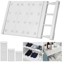 Extendable Closet Shelf, Expandable Wardrobe Storage, Adjustable Extendable Closet Cupboard Storage Organizer Shelf Divider Rack White