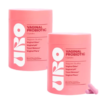 URO U R O Probióticos vaginales para mujeres Cápsulas probióticas de grado alimenticio Fórmula con pH equilibrado que contiene prebióticos y Lactobacillus - Suplemento para la salud vaginal - Favorece un olor vaginal saludable y el equilibrio microbiano Vitaminas Control del peso (60 cápsulas) 2pcs probióticos femeninos