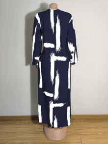 Women Long Sleeve Dress, Simple And Fashionable For Summer - Multicolor - View 2