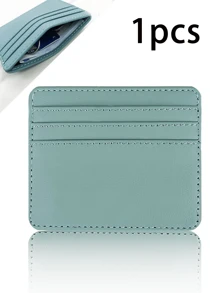 1 szt. Wielofunkcyjny uchwyt na karty, duża pojemność przegródek na karty, kompaktowe skórzane etui na karty z poliuretanu, może pomieścić karty bankowe, karty tranzytowe, karty członkowskie, wizytówki, monety itp. Formalne/biznesowe pomysły na Walentynki