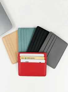 1 szt. Wielofunkcyjny uchwyt na karty, duża pojemność przegródek na karty, kompaktowe skórzane etui na karty z poliuretanu, może pomieścić karty bankowe, karty tranzytowe, karty członkowskie, wizytówki, monety itp. Formalne/biznesowe pomysły na Walentynki