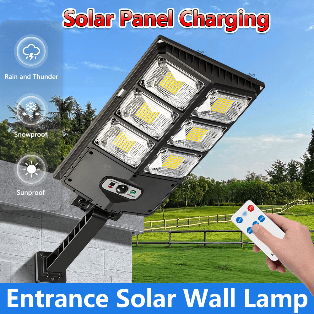 100000LM Ultra-Bright Weatherproof Solar Outdoor Light,Motion Sensor,Street Lamp,252 LED Beads,LED Lights,Remote Control, Wall Lamps,3 Modes,Patio Decor,Human Movement Detection,Corridor Decoration,ABS Durable Structure,Black Modern Design,Garden,Garage,Pathway,Driveway,Front Door,Path