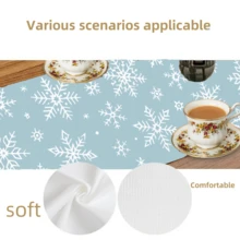 1pc/270pcs Christmas Table Runner, Blue Background With Snowflake Design Elements, Polyester Material, 30x180cm, Winter Christmas Home Party Gathering, Restaurant Living Room Table Centerpiece Decor, Indoor Outdoor Dining Table Center Decor, Room Decor, Home Decor, Kitchen, Decorative Style, Kitchen Decor, Room Decor Items, Christmas Decoration, Living Room Decor - Blue Snowflakes - View 6
