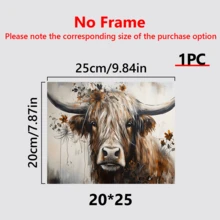 1 Stück, Hochland-Kuh Leinwanddruck, Tierkunstwerke, Poster, zum Aufhängen, perfekt für Schlafzimmer, Wohnzimmer, Küche, Flur Wanddekoration, inspirierende Wandkunst für Badezimmer, Büros, Cafés, Hotels, Heimdekoration - Leinwandmaterial (optionaler Rahmen) - Verschiedenfarbig - Übersicht 12