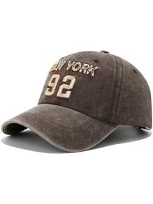 1 Piece NEW YORK ATHLETIC DICISION EMBROIDERY, NUMBER 92 EMBROIDERED BASEBALL CAP, UNISEX HAT, STYLISH CASUAL SUN HAT (5 COLORS TO CHOOSE FROM, BLACK, GRAY, NAVY BLUE, KHAKI, BROWN)