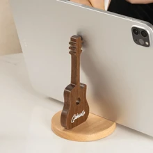 Custom Wooden Guitar Art Ornament, Cell Phone Holder, Engraved Name Desktop Decoration Birthday Gift For Guitar Lover, Stylish, Modern, Customized, Personalized, Unique For Him, Her, Boyfriend, Girlfriend, Dad, Mom, Family, Friends, Anniversary, Valentine's Day, Mother's Day, Homecoming, Christmas, Halloween, Ramadan, Birthday, Father's Day
