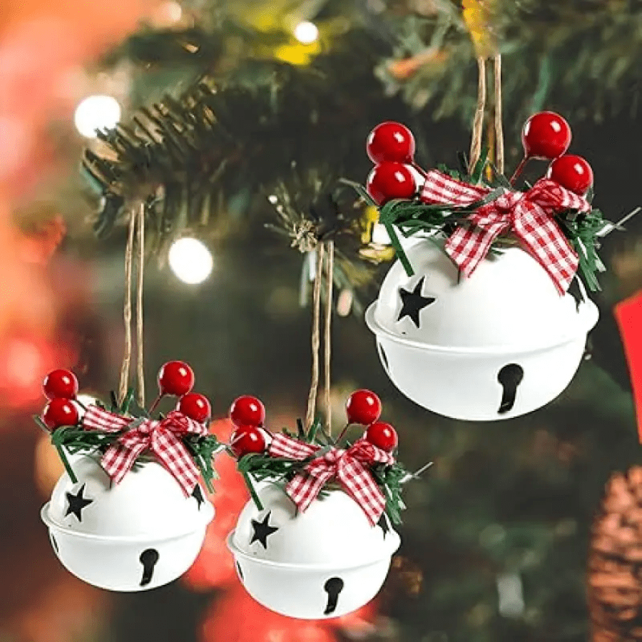 3 Packungen Oversized rote und weiße Glocken - die perfekte Wahl für Weihnachtsbaum Dekoration, Feiertags-Party Anhänger und Heim-Dekoration Weihnachtsdekorationen Raumdekoration Winter