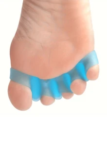 2 piezas Separador de dedos de silicona suave, reutilizable, para alineación y protección de los dedos de los pies, estiramiento de dedos sin alcohol - Multicolor - Ver 3