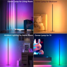 Corner Floor Lamp Smart RGB LED Corner Lamp With App And Remote Control, 16 Million Colors & 68+ Scene, Music Sync, Timer Setting - Ideal For Living Rooms, Bedrooms, And Gaming Rooms - RGBIC - View 6