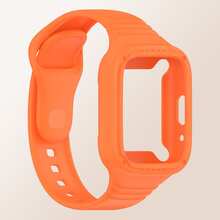 1pc Sport Silicone Case Strap Compatible With Redmi Watch 3 Active Mi Watch 3 Lite Screen Protector Bumper Cover Smartwatch Rubber Band,Suitable Outdoor Rock Climbing And Seaside Walking