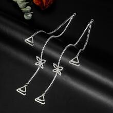 2 piezas Cadenas corporales elegantes y sencillas con mariposa, tirantes invisibles de moda y sexy, accesorios de cadena de hombro ajustable con cristales
