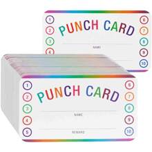 50pcs Punch Card, Suitable For Classroom, Student Behavior Reward Punch Card, Incentive Punch Card