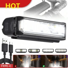 Lumen Bike Light, USB Rechargeable Bike Light, 4 Modes, Super Bright Bike Light For Night Cycling, Bicycle Front Light, IPX6 Waterproof, 1850 Lumen Rechargeable LED Powerful Front Light Waterproof Safety Light For Outdoor - Black - View 7