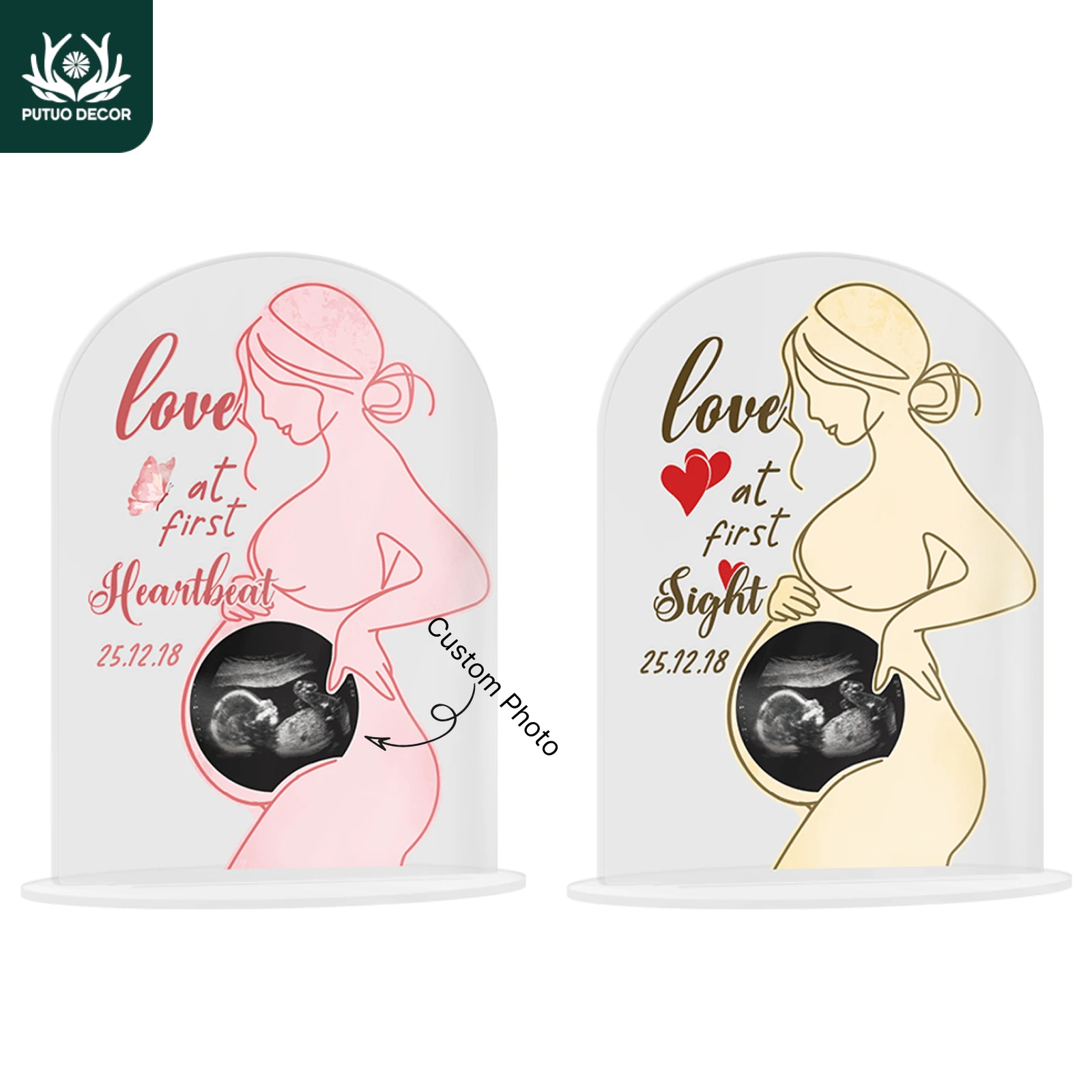 1 件超声波图片亚克力标志框套装，用于怀孕公告或婴儿出生装饰、婴儿洗礼装饰、家庭礼物、婴儿洗礼礼物