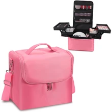 1 Stücke Schminkkoffer & Tasche Set mit extra großer Kapazität - Reisefreundlicher Kosmetikaufbewahrung mit wasserdichtem Pinselhalter & verstellbaren Fächern - Professionelle Aufbewahrung für Makeup-Künstler & unterwegs Beauty-Enthusiasten! Badezimmer Accessoires Rückkehr zur Schule