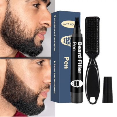 1PC Beard Pencil Filler For Man Water Proof Beard Pen And Beard Brush Long Lasting Coverage Natural Finish, Male Mustache Repair Shape, Effective Enhance Facial Hair(BLACK),Hair Tools,Hair Items,Travel Essential,Travel,Barber,Hairstylist,Barber Accessories,Valentine's Day,Hair Supplies,Hair Stylist,Barbershop,Salon,Vacation Essentials,Hair Products,Barbershop,Valentine's Gift,Travel Essentials For Women,Hair Stylist Tools