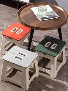 1pc Thick Plastic Foldable Stool, Portable Mini Outdoor Adult Chair, Fishing Bench With Handle - Multicolor - View 7