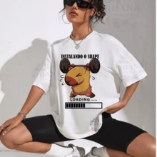 CAMISETA Feminina,MULHER FITNES CAPI FITNES,INSTALANDO O SHAPE,ACADEMIA,TREINO,moda fitnes,academia,moda verão 2025 - Branco - Visão 2