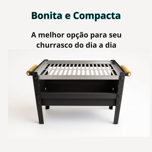 Churrasqueira De Apartamento Compacta Grelha Mini Campeira, Barco, Acampamento