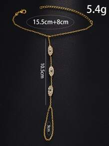 1 Stück Edelstahl Klee Armreif mit Strass für Frauen, Luxus Modeschmuck geeignet für Bankette, Dates, Partys, täglichen Gebrauch