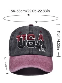 1 sztuka litery USA kontrastowa trójwymiarowa haftowana czapka baseballowa, haft literowy STYL, czapki unisex, modny swobodny kontrastowy wzór przeszyć kapelusz przeciwsłoneczny (litera A ma mały szczegół wzoru gwiazdy, do wyboru jest 6 kolorów)
