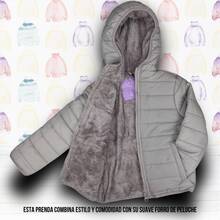 Chamara Capitonada para Niña, con capucha e interior afelpado, bolsillos laterales, temporada de lluvias, moda casual para niñas - Rosa Taupe - Ver 4