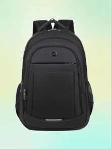 1 件，多功能，时尚，极具吸引力，小众设计，休闲手提包，纯色牛津布面料，字母标签，反光条装饰，可调节肩带，大容量多层电脑包，适合男士日常通勤和外出购物娱乐。