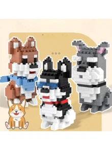 各种可爱的微粒狗狗积木玩具，包括狗狗公园、彩色拼图、桌面摆件、窗台装饰、亲子互动玩具和减压玩具，适合作为儿童生日礼物、开学礼物和圣诞礼物。冬季礼物、彩色积木、积木、拼图、圣诞礼物、生日礼物、男孩降临节日历、儿童圣诞礼物、儿童降临节日历、幼儿玩具、儿童圣诞礼物 - 彩色 - 查看 4