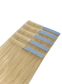 Invisible Tape In Hair Extensions Human Hair Seamless Injected Hand-Tied Pro Virgin Human Hair Tape Ins Balayage 10PCS(1#,2#,18P613#,60#) - S60 - View 4