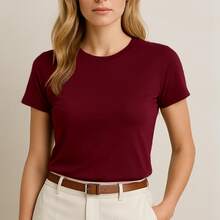 Women T-Shirts - 白,酒,紅 - 查看 2