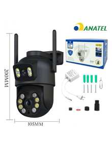 YOOSEE IP66 Wi-Fi Security Camera With Dual Lens And 360° View By Motion Detection. - Blanco y Negro - Ver 8