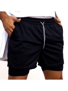 Majin Boo DBZ Anime 2 In 1 Men's Compression Shorts For Gym Drift - 黑色 - 查看 4