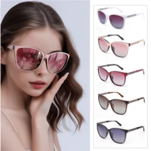 1 Peça Óculos de Sol Polarizados Grandes e Oversized para Mulheres, Óculos de Sol Grandes e Elegantes de Moda para Senhoras, Óculos de Gato Formato de Olho de Gato