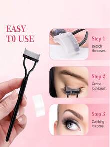 1pc Eyelash Comb Eyelash Separator Steel Needle Eyelash Comb Stainless Steel Dense Teeth Comb Portable Eyelash Curling Auxiliary Tool Makeup Tool Fake Eyelash Grooming Tool,Eyebrow Brush,Eyeshadow Brush,Spoolie,Spoolie Brush - Multicolor - View 8