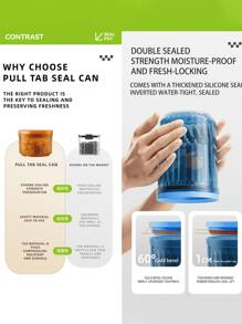 1pc Large Capacity Sealed Can Set, With Pull Ring Moisture-Proof Coffee, Tea, And Miscellaneous Grain Storage Tank | Multifunctional Storage Container For Household Kitchen | Fresh-Keeping, Insect Proof, And Mold Proof | Transparent And Visible Stacking Design | Suitable For Coffee Beans/Tea/Miscellaneous Grains/Dry Goods/Noodles | Essential For Home Office Camping