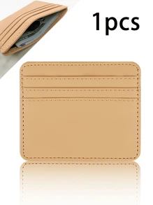 1 szt. Wielofunkcyjny uchwyt na karty, duża pojemność przegródek na karty, kompaktowe skórzane etui na karty z poliuretanu, może pomieścić karty bankowe, karty tranzytowe, karty członkowskie, wizytówki, monety itp. Formalne/biznesowe pomysły na Walentynki